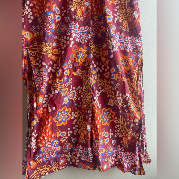 La DoubleJ Dress Bowling Floral Orange Relaxed Maxi Shirtdress Taranta Medium - Picture 3 of 16